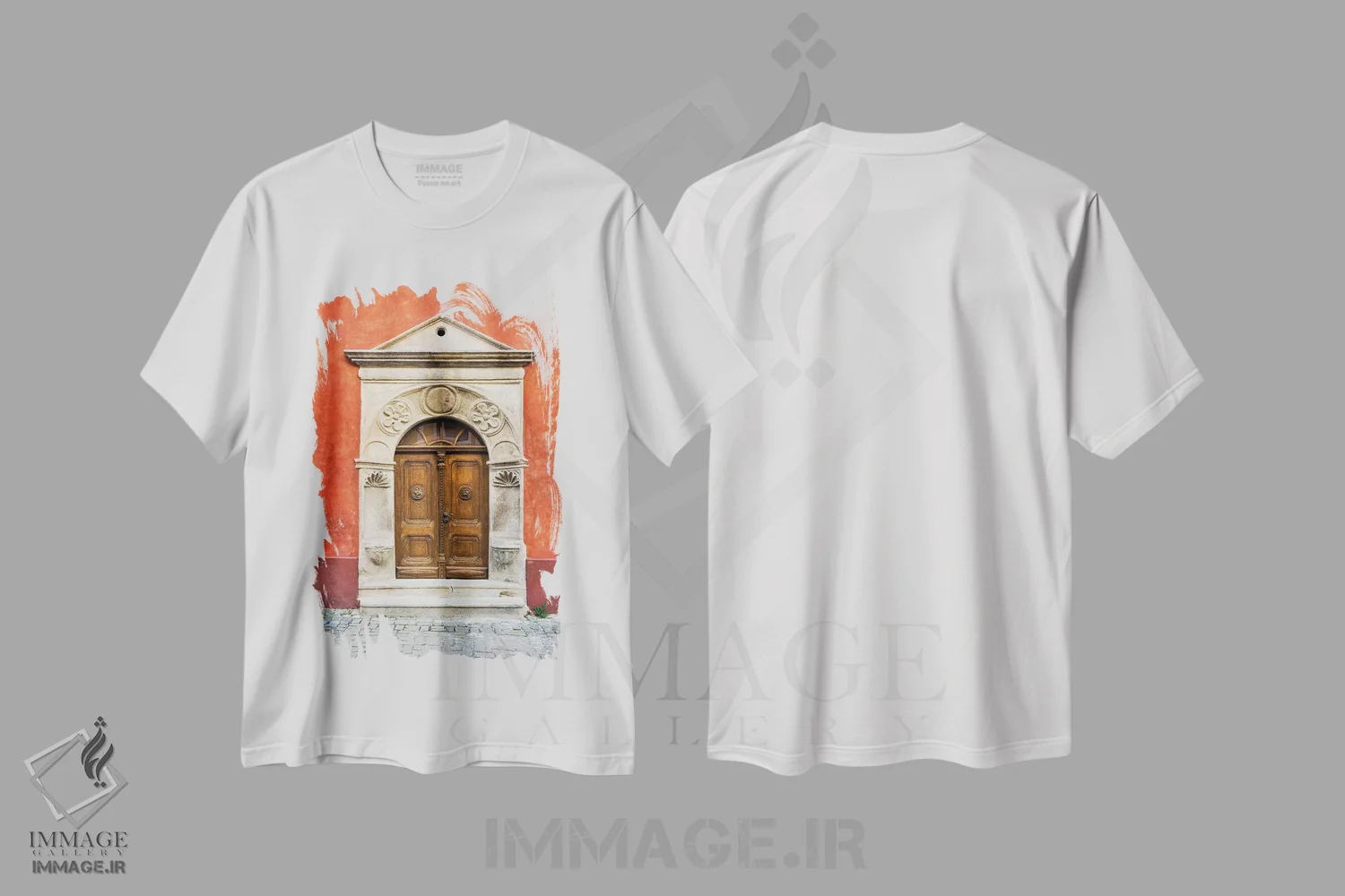 تیشرت سفید طرح دار آثار جینز گالری - فروشگاه ایماژ