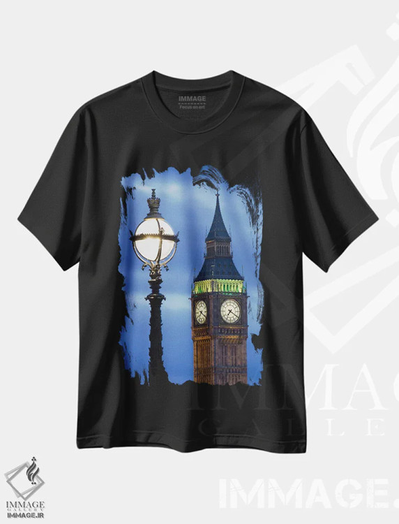 تیشرت مشکی طرح دار آثار جینز گالری - فروشگاه ایماژ