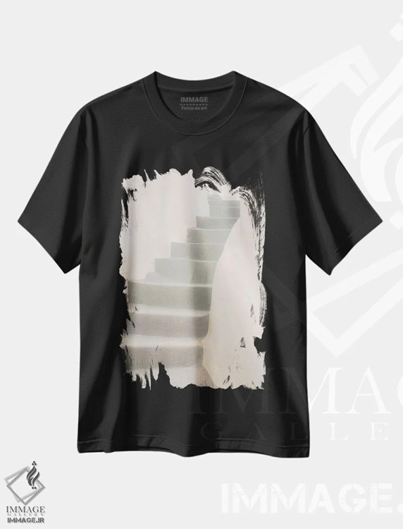 تیشرت مشکی طرح دار آثار جینز گالری - فروشگاه ایماژ