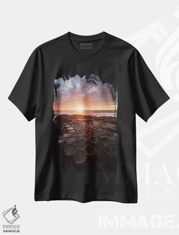 تیشرت مشکی طرح دار آثار جینز گالری - فروشگاه ایماژ