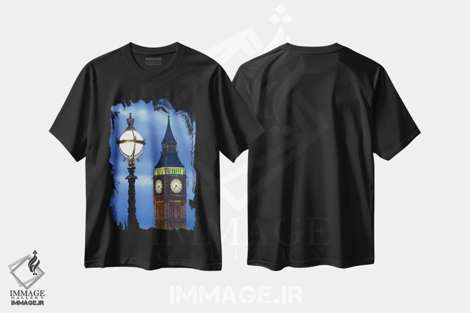 تیشرت مشکی طرح دار آثار جینز گالری - فروشگاه ایماژ
