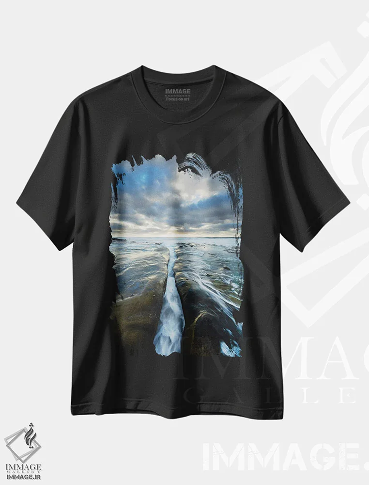 تیشرت مشکی طرح دار آثار جینز گالری - فروشگاه ایماژ