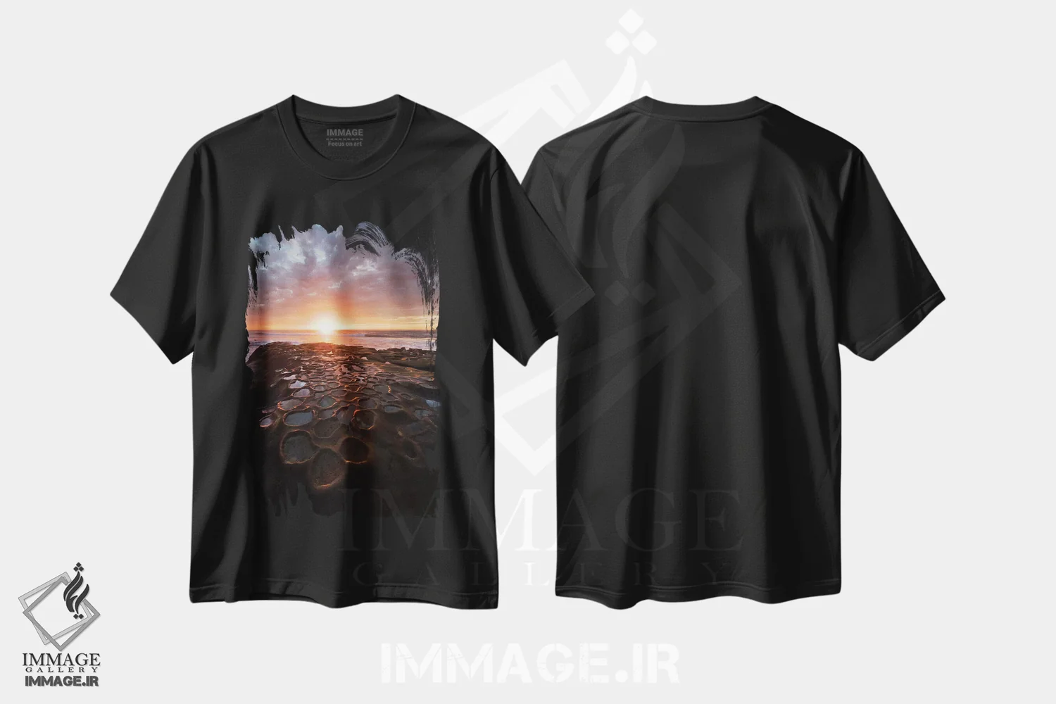 تیشرت مشکی طرح دار آثار جینز گالری - فروشگاه ایماژ