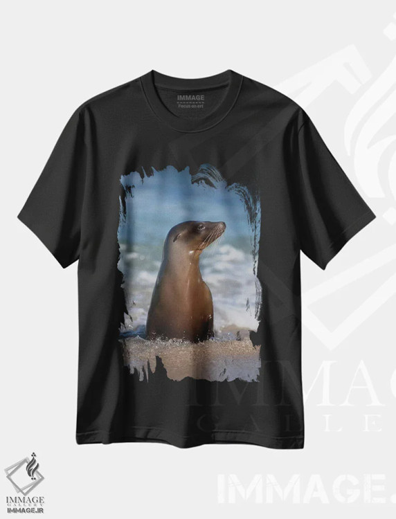 تیشرت مشکی طرح دار آثار جینز گالری - فروشگاه ایماژ
