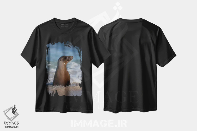 تیشرت مشکی طرح دار آثار جینز گالری - فروشگاه ایماژ