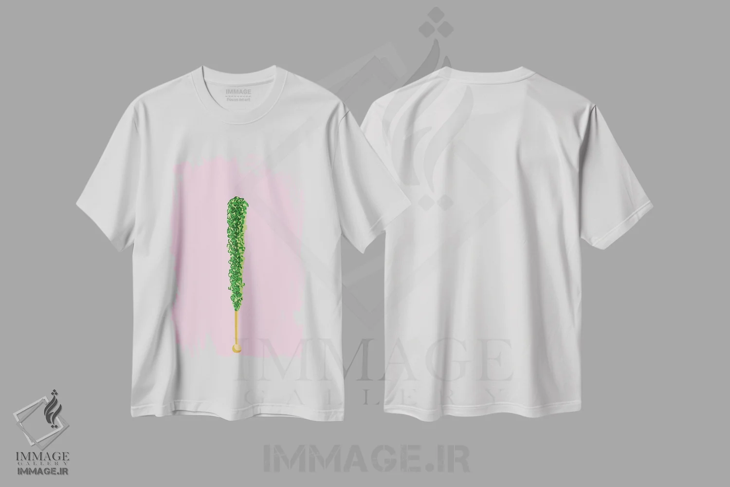 تیشرت سفید طرح دار آبنبات صخره ای سبز، هنر فاخر معاصر اثر جیمی متز | فروشگاه ایماژ