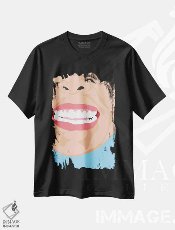 تیشرت مشکی طرح دار دندان ها، تزئینی اثر جیمی متز | فروشگاه ایماژ
