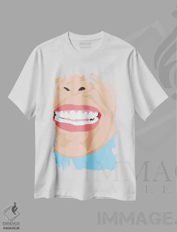 تیشرت سفید طرح دار دندان ها، تزئینی اثر جیمی متز | immage.ir