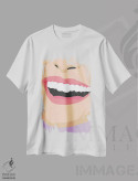 تیشرت سفید طرح دار لبخند حرفه ای، تزئینی اثر جیمی متز | فروشگاه ایماژ