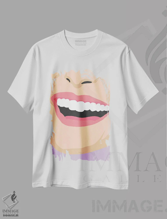 تیشرت سفید طرح دار لبخند حرفه ای، تزئینی اثر جیمی متز | فروشگاه ایماژ