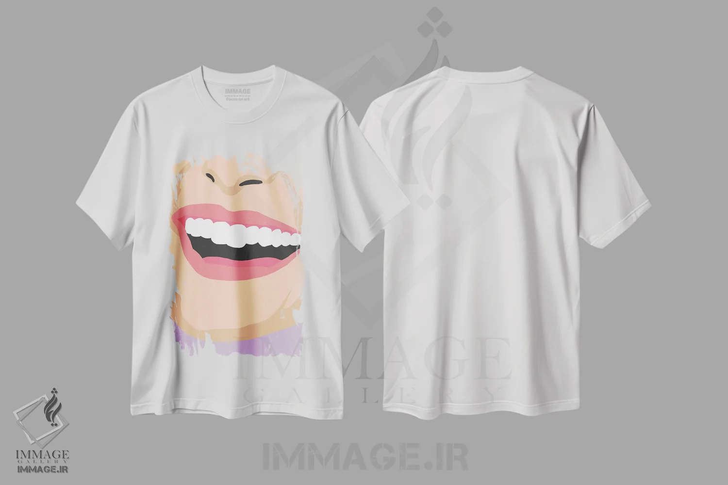 تیشرت سفید طرح دار لبخند حرفه ای، تزئینی اثر جیمی متز | فروشگاه ایماژ