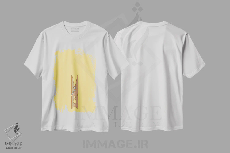 تیشرت سفید طرح دار گیره لباس، هنر فاخر معاصر اثر جیمی متز | immage.ir