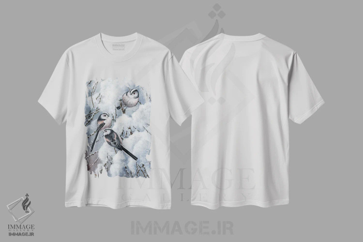 تیشرت سفید طرح دار چرخ ریسک دم دراز، تزئینی اثر جرمی پاول | immage.ir