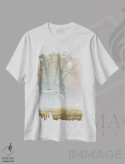 تیشرت سفید طرح دار شبح در مه، تزئینی اثر جرمی پاول | immage.ir