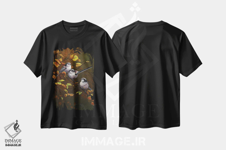 تیشرت مشکی طرح دار چرخ ریسک های دم دراز، هنر فاخر معاصر اثر جرمی پاول | فروشگاه ایماژ