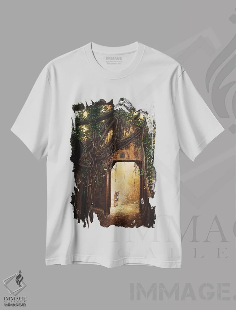 تیشرت سفید طرح دار دروازه های رانتهامبور، هنر فاخر معاصر اثر جرمی پاول | فروشگاه ایماژ