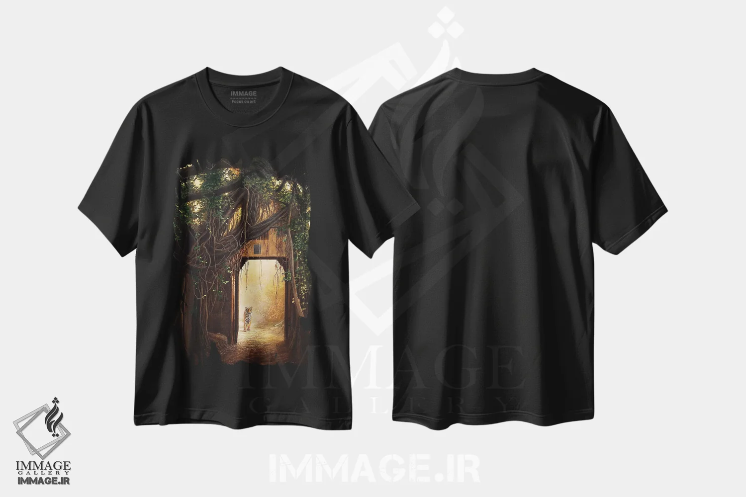 تیشرت مشکی طرح دار دروازه های رانتهامبور، هنر فاخر معاصر اثر جرمی پاول | immage.ir
