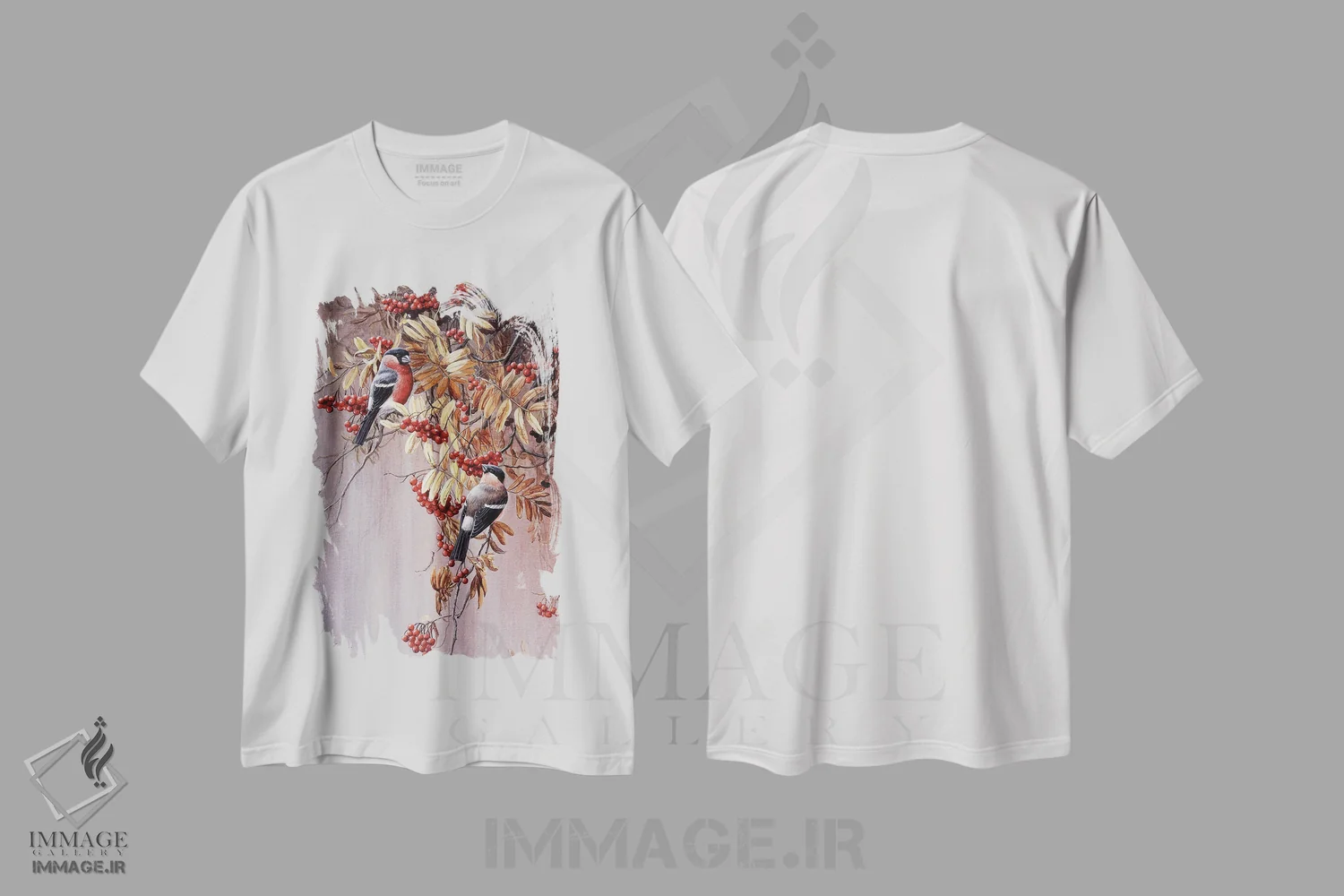 تیشرت سفید طرح دار فنچ بول، دکور کلبه و لژ اثر جرمی پاول | فروشگاه ایماژ