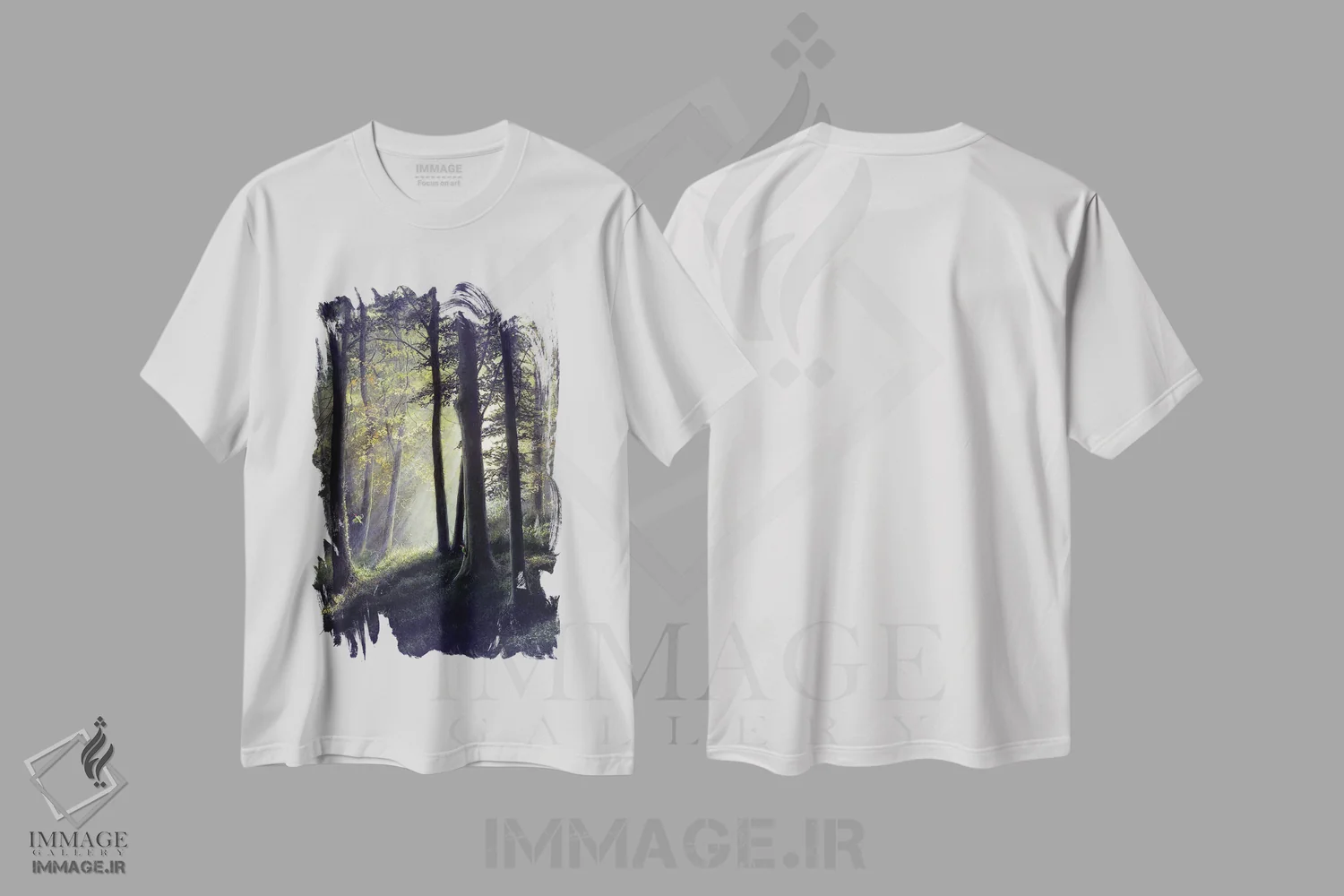 تیشرت سفید طرح دار بوستان تابستانی، دکور کلبه و لژ اثر جرمی پاول | immage.ir