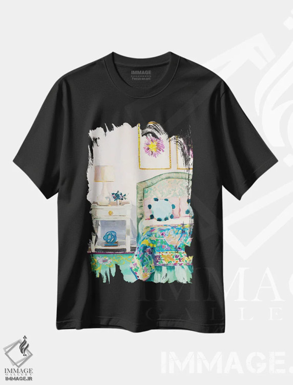 تیشرت مشکی طرح دار اتاق خواب مری الن، دکور معاصر اثر جنی وستنهوفر | immage.ir