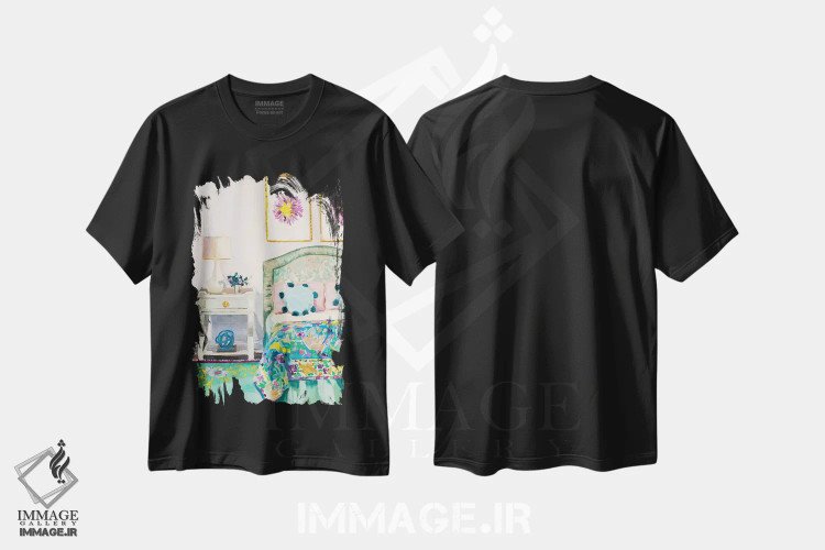 تیشرت مشکی طرح دار اتاق خواب مری الن، دکور معاصر اثر جنی وستنهوفر | immage.ir