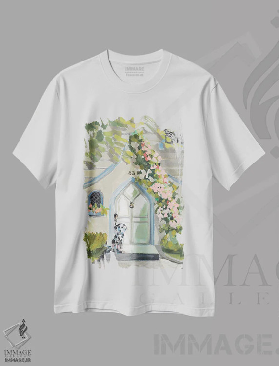 تیشرت سفید طرح دار در سفید، دکور معاصر اثر جنی وستنهوفر | immage.ir