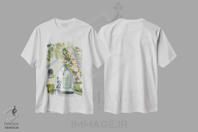تیشرت سفید طرح دار در سفید، دکور معاصر اثر جنی وستنهوفر | immage.ir