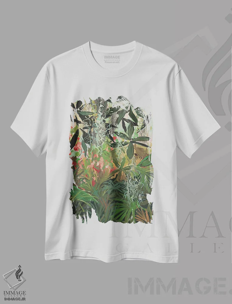 تیشرت سفید طرح دار جنگل، تزئینی اثر جنی وستنهوفر | immage.ir