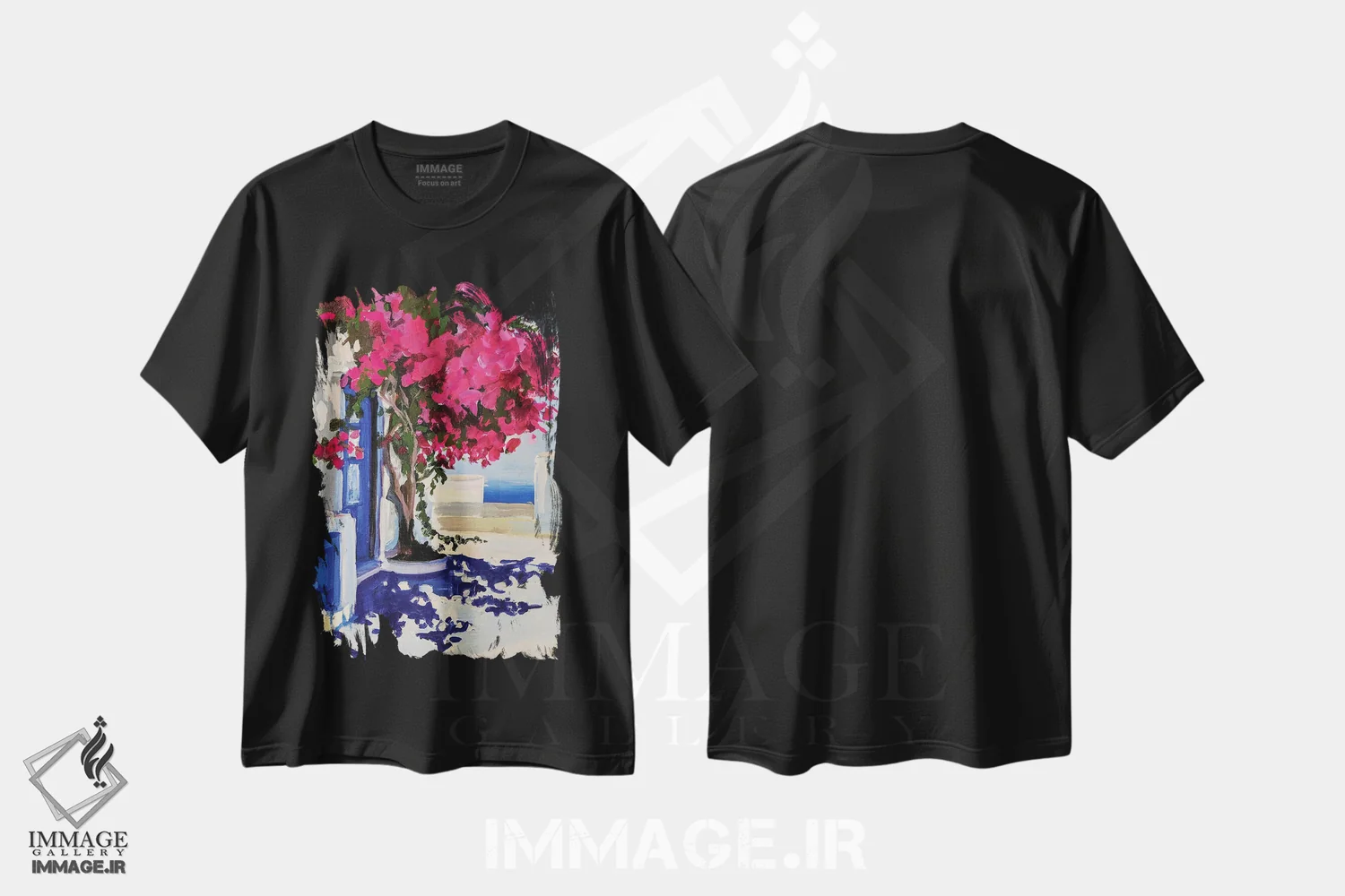 تیشرت مشکی طرح دار کابو، دکور ساحلی اثر جنی وستنهوفر | فروشگاه ایماژ