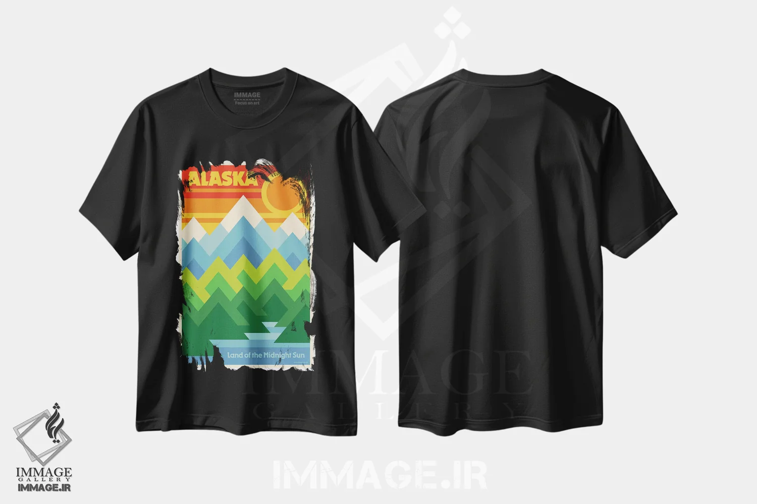 تیشرت مشکی طرح دار پوستر سفر رترو آلاسکا، هنر دیجیتال اثر جیم زانیسر | immage.ir