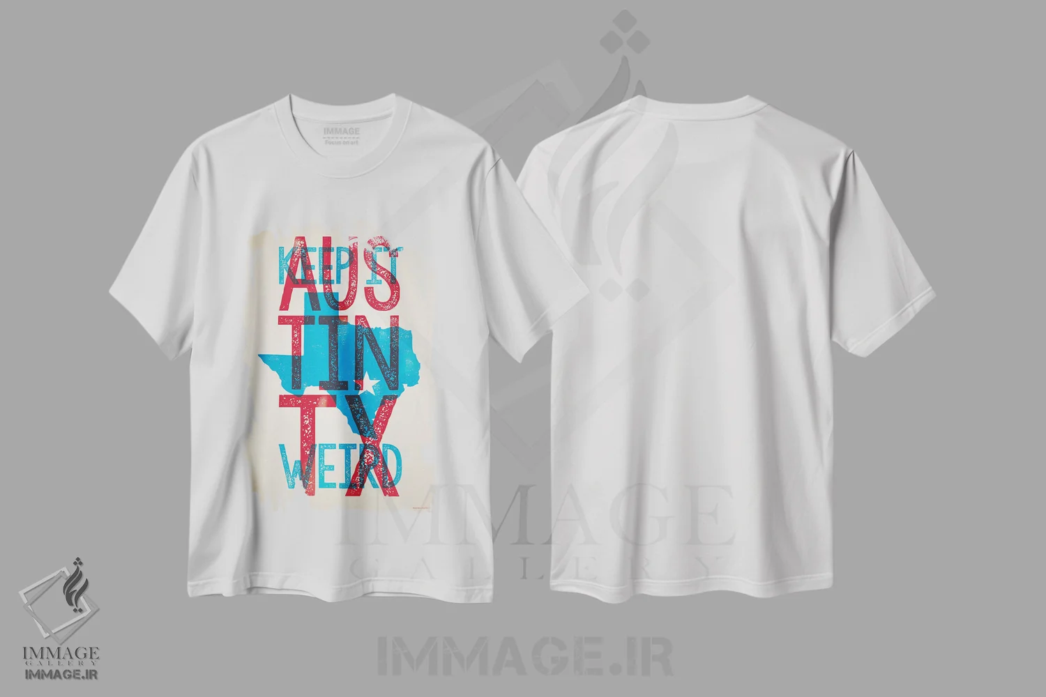تیشرت سفید طرح دار پوستر آستین؛ عجیب باش، هنر دیجیتال اثر جیم زانیسر | فروشگاه ایماژ
