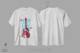 تیشرت سفید طرح دار پوستر چاپ حروف نشویل، هنر دیجیتال اثر جیم زانیسر | فروشگاه ایماژ