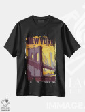 تیشرت مشکی طرح دار پوستر سفر پل بروکلین نیویورک، هنر دیجیتال اثر جیم زانیسر | immage.ir