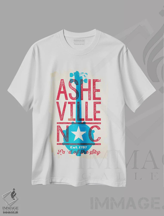 تیشرت سفید طرح دار پوستر چاپ حروف اشویل، هنر دیجیتال اثر جیم زانیسر | immage.ir