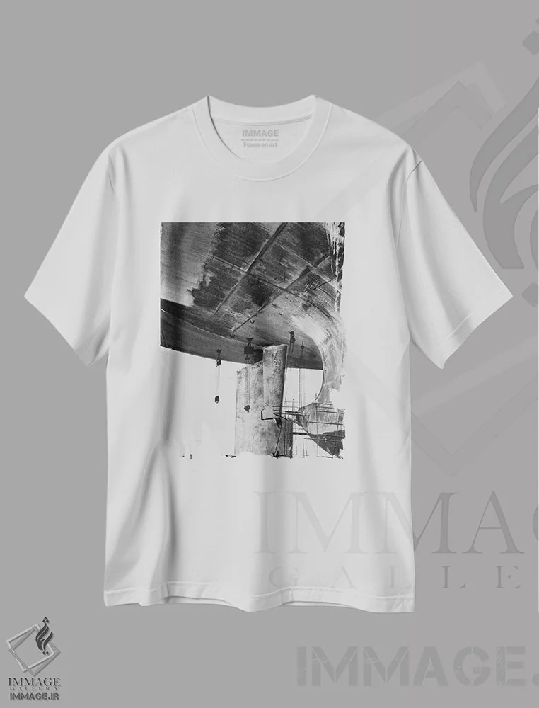 تیشرت سفید طرح دار سیلوئت، هنر تزئینی سیاه و سفید اثر یوهان زلنین | immage.ir