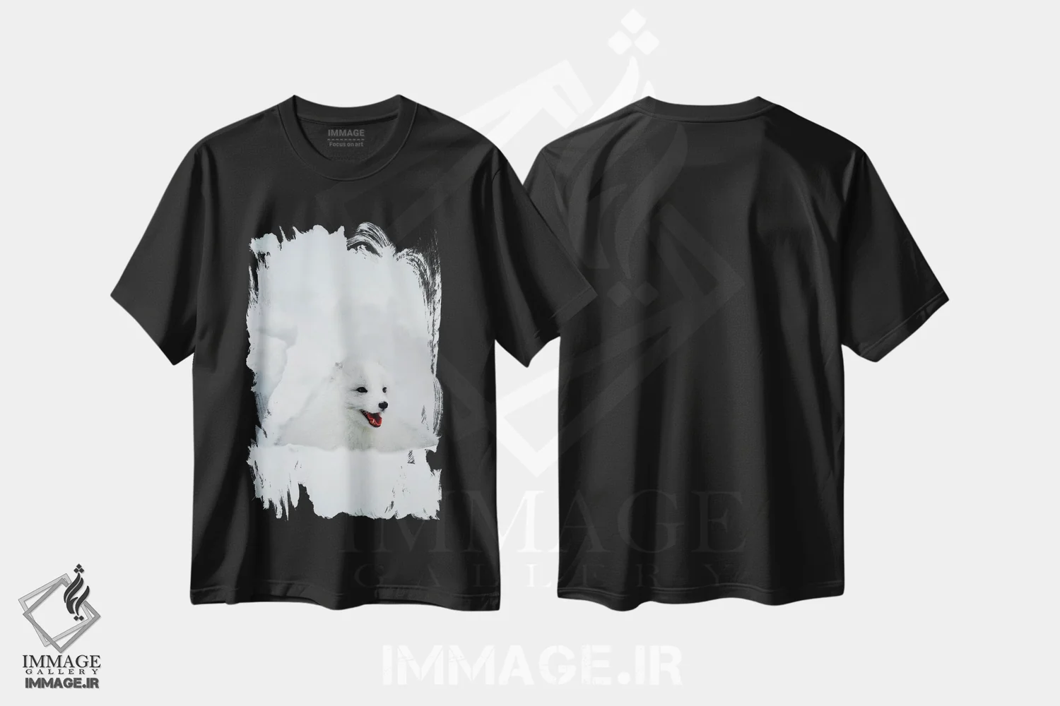 تیشرت مشکی طرح دار Alaska, USA,روباه قطبی، آلاسکا، ایالات متحده، مدیوم اثر جیم زاکرمن | فروشگاه ایماژ