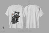 تیشرت سفید طرح دار هارلی دیویدسون، هنر تزئینی سیاه و سفید اثر یوهان زلنین | فروشگاه ایماژ