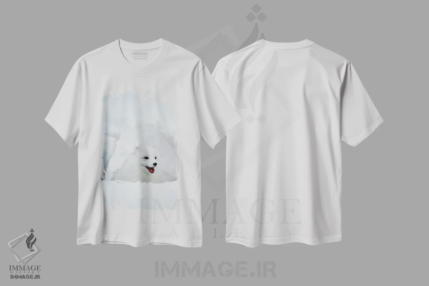 تیشرت سفید طرح دار Alaska, USA,روباه قطبی، آلاسکا، ایالات متحده، مدیوم اثر جیم زاکرمن | immage.ir