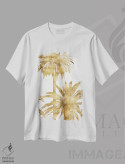 تیشرت سفید طرح دار تابلوی نخل های طلایی IV، دکور ساحلی اثر کیت بنت | immage.ir