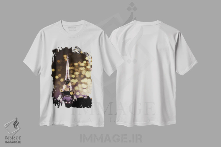 تیشرت سفید طرح دار نماد پاریس، دکور معاصر اثر کیت کاریگان | immage.ir