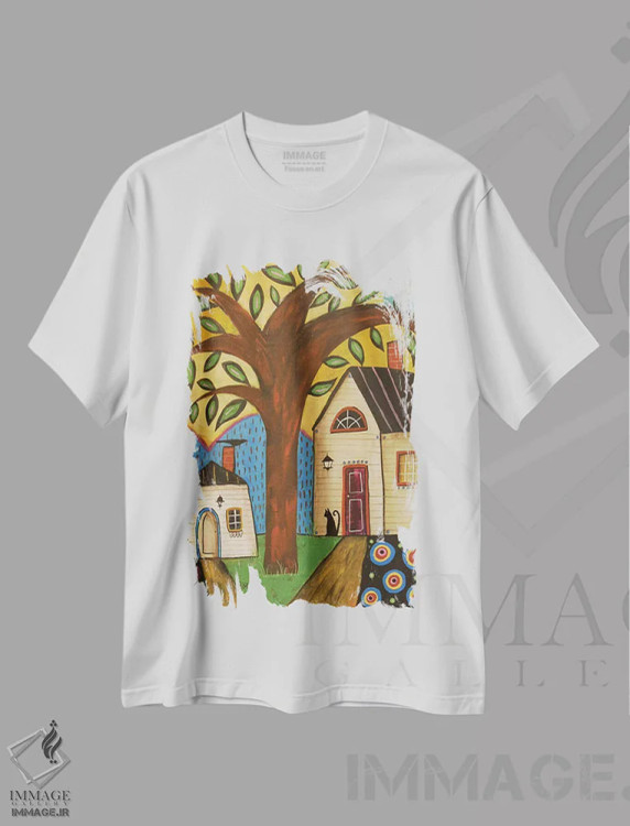 تیشرت سفید طرح دار بهار خوش آمدی، دکور معاصر اثر کارلا جرارد | immage.ir