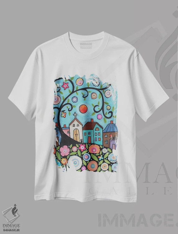تیشرت سفید طرح دار گربه کلیسا، دکور معاصر اثر کارلا جرارد | immage.ir