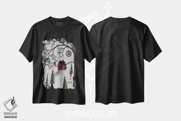 تیشرت مشکی طرح دار روز زمستانی I، دکور معاصر اثر کارلا جرارد | immage.ir