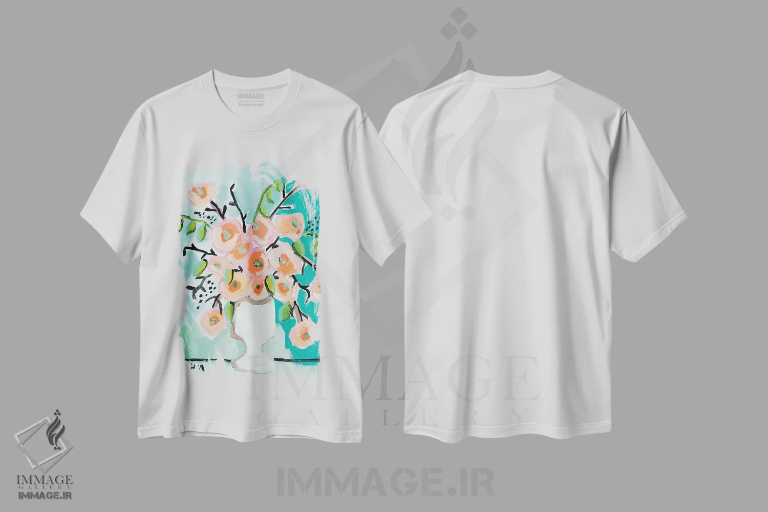 تیشرت سفید طرح دار در نوری بهتر، آبستره اثر کیت رابرتس | فروشگاه ایماژ