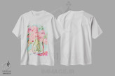 تیشرت سفید طرح دار تابستان صورتی داغ، تزئینی اثر کیت رابرتس | immage.ir