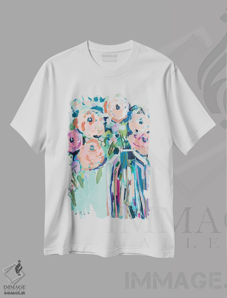 تیشرت سفید طرح دار بگذار نور وارد شود، مدیوم اثر کیت رابرتس | فروشگاه ایماژ