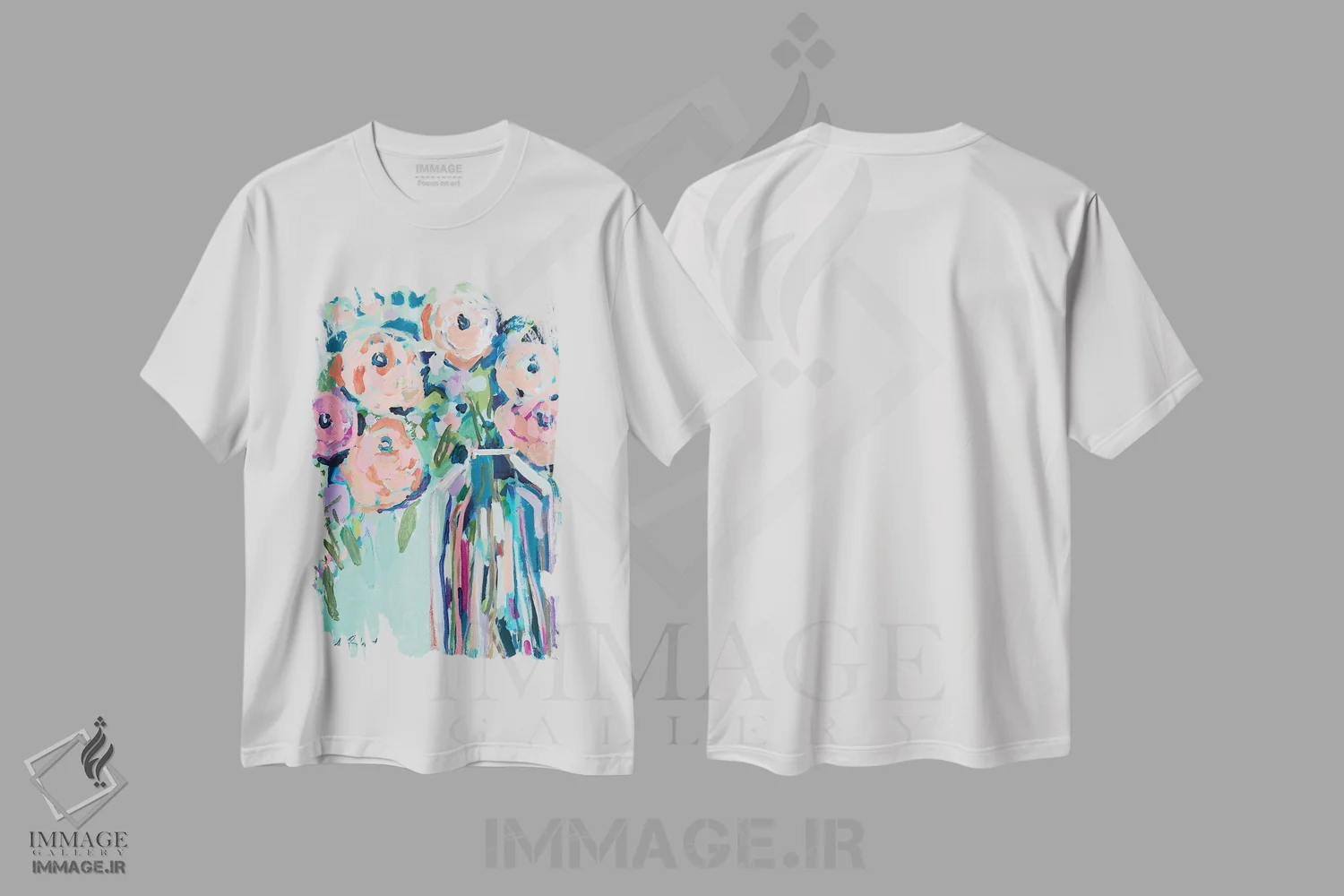 تیشرت سفید طرح دار بگذار نور وارد شود، مدیوم اثر کیت رابرتس | فروشگاه ایماژ