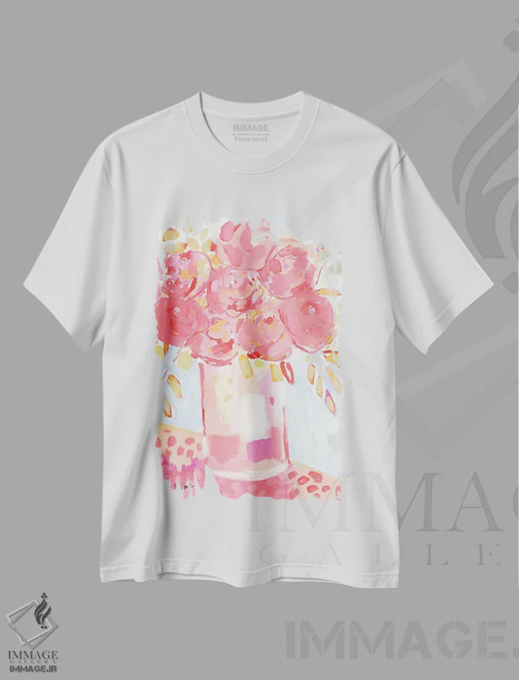 تیشرت سفید طرح دار خردشدگی هندوانه اثر کیت رابرتس | immage.ir
