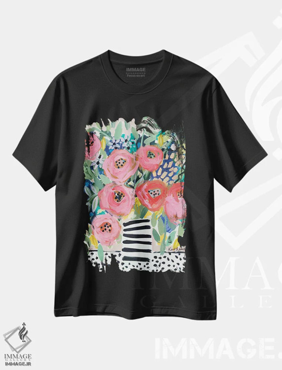 تیشرت مشکی طرح دار به مهمانی خوش آمدید، مدیوم اثر کیت رابرتس | immage.ir