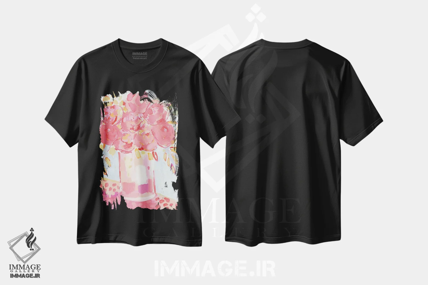 تیشرت مشکی طرح دار خردشدگی هندوانه اثر کیت رابرتس | فروشگاه ایماژ
